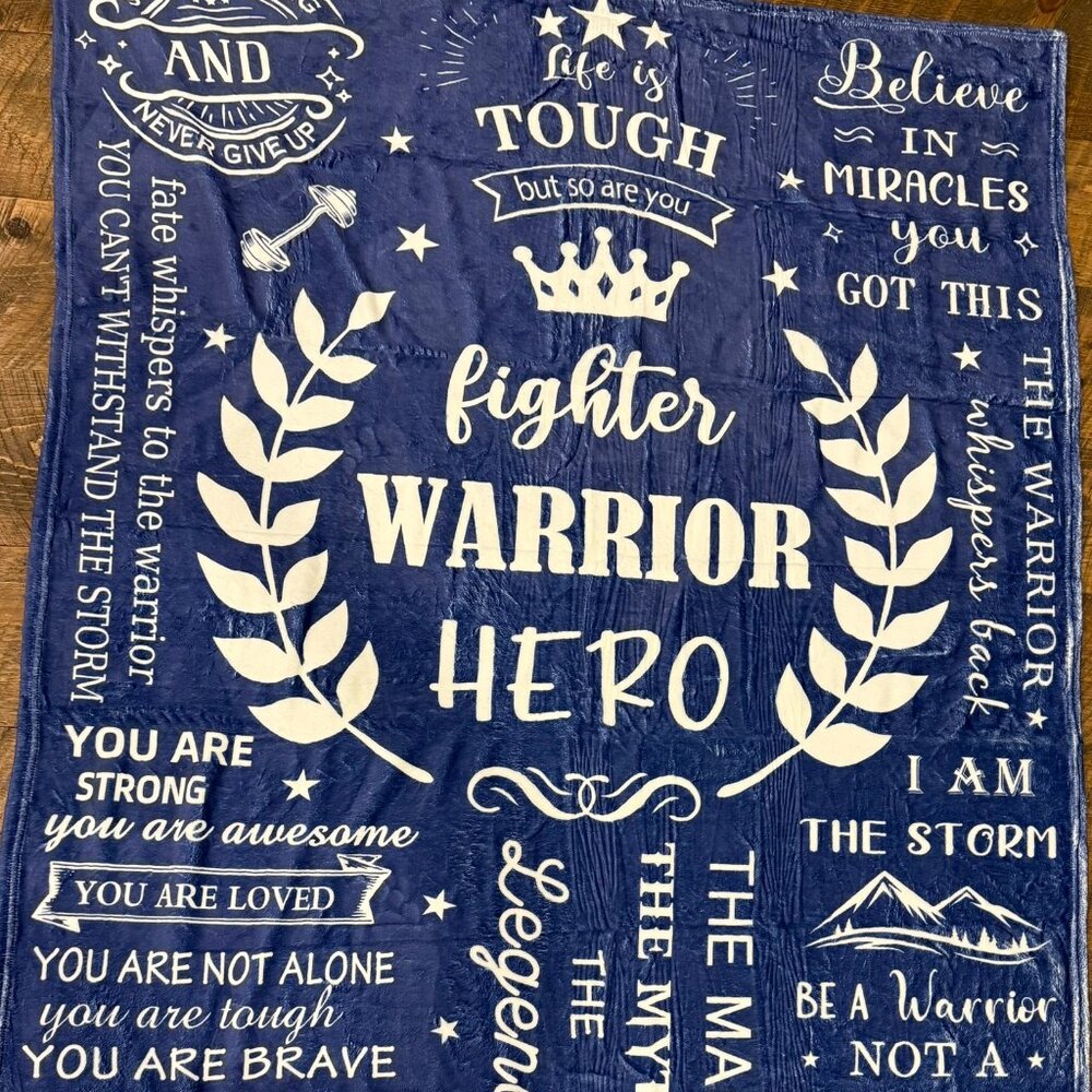 Blue Throw Blanket - for cancer patient
